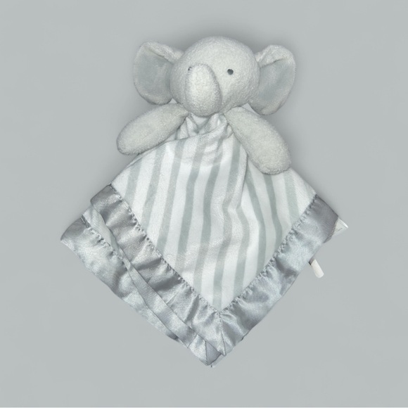 Cloud Island Elephant Blanket Lovey Plush Gray White Striped Target Nursery Toy - Picture 1 of 3